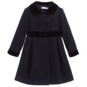 PATACHOU
Girls Blue Velvet Trim Coat - 3 year